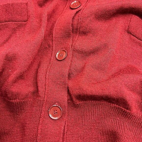 J.Crew Merino Wool Cardigan Sweater Burgundy Red Button Front Women’s M - Picture 8 of 9